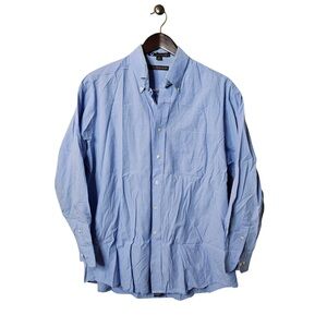 Tommy Hilfiger Men's Blue Plaid Dress Shirt | Size 16 32/33